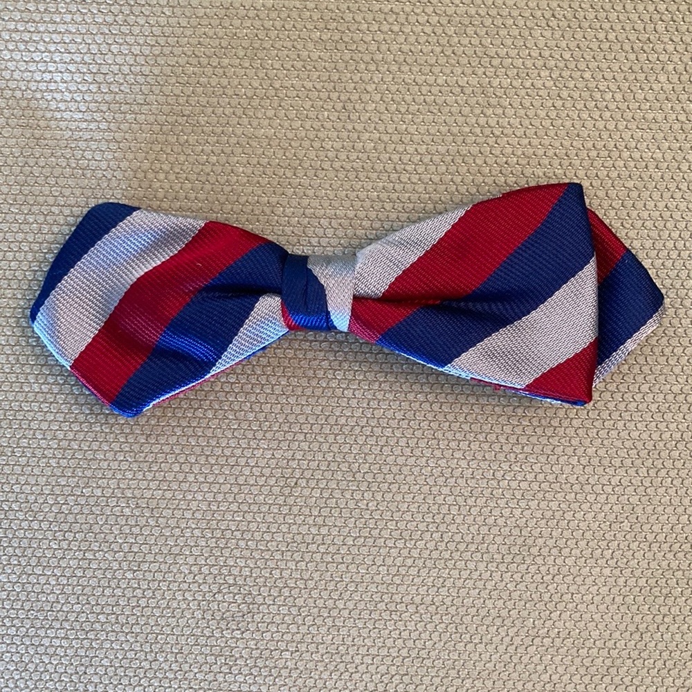 1960s striped bow tie, clip on